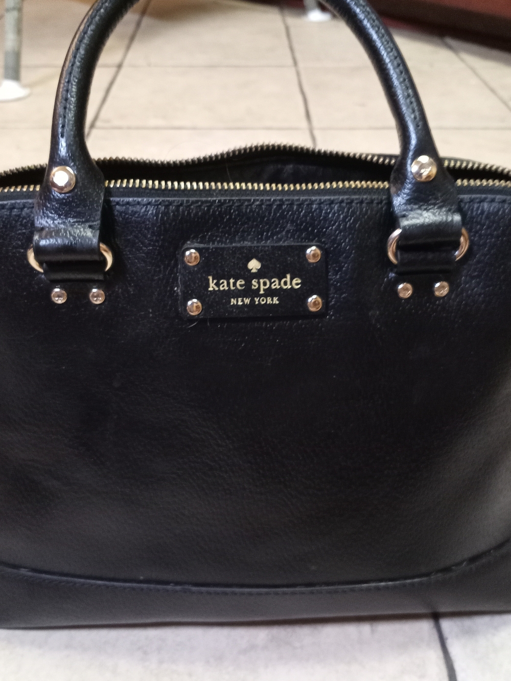 Kate Spade Black Leather Dome Satchel